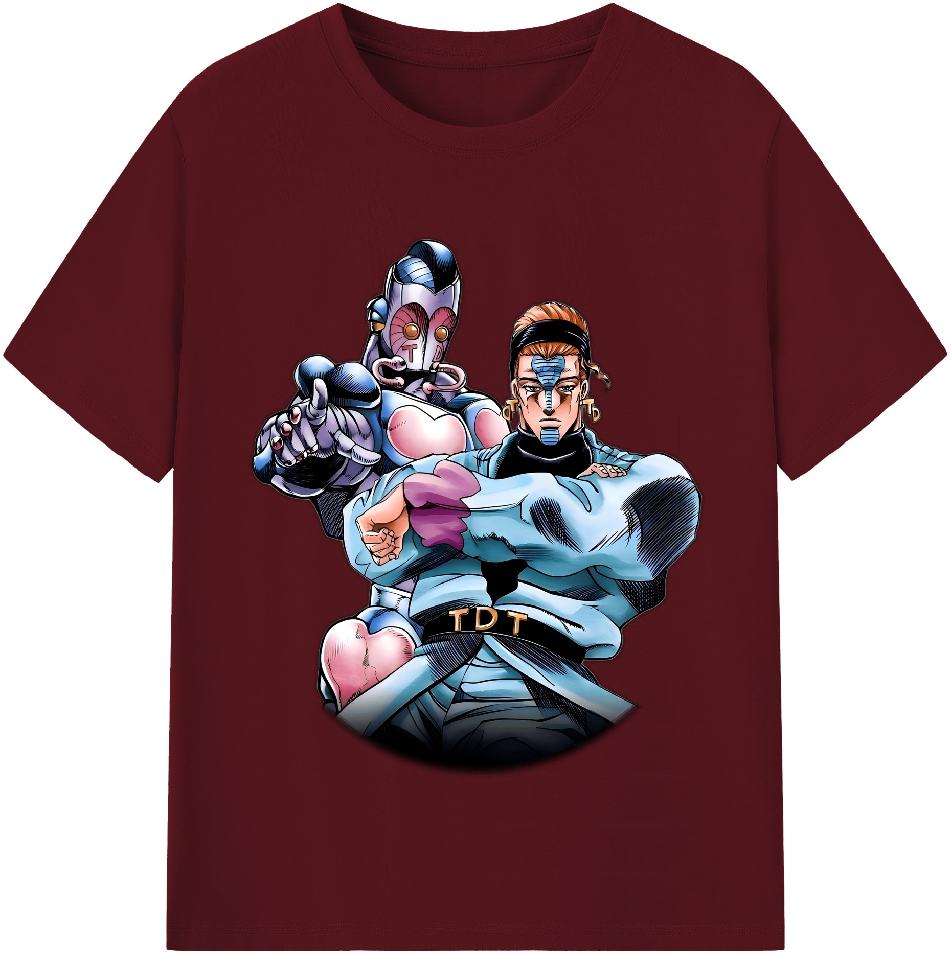 （画像用） ジョジョの奇妙な冒険 ひがしかた じょうすけ JoJo's Bizarre Adventure Higashikata Josuke 綿100％半袖Tシャツ（フロントプリント）